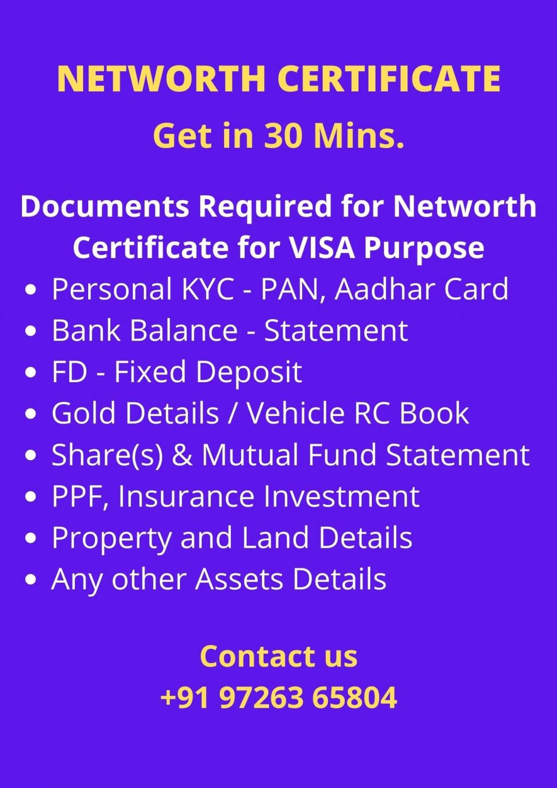 document-required-for-networth-certificate-preparation-for-visa