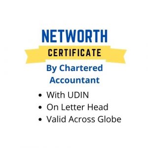 Net Worth Certificate by CA (Chartered Accountant)