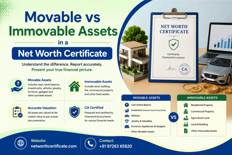 Movable vs Immovable Assets in a Net Worth Certificate